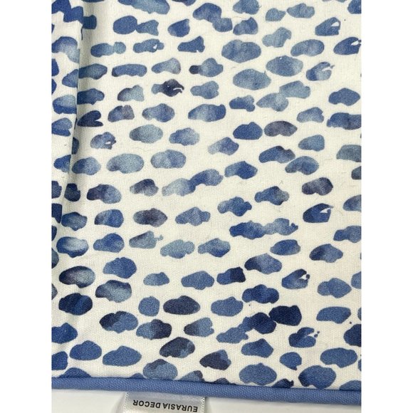 Set of 2 Blue printed watercolor dots pillow cover 18"x18" -NEW - Picture 5 of 6